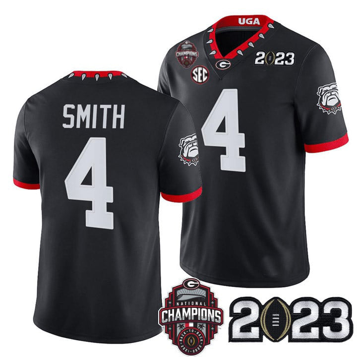 G.Bulldogs #4 Nolan Smith BLACK College Football Jersey Stitched American College Jerseys