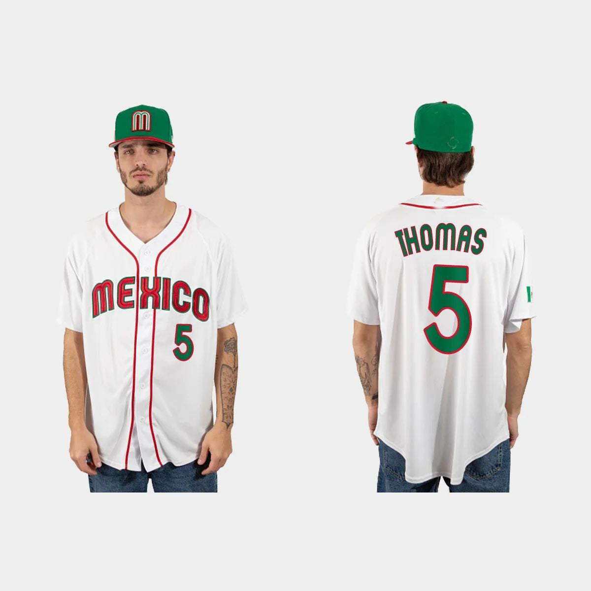 #5 ALEK THOMAS MEXICO BASEBALL 2023 WORLD BASEBALL CLASSIC JERSEY ¡§C WHITE Stitches Baseball Jerseys