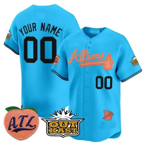 Custom Atlanta Braves Atliens & Peach Vapor Premier Limited ¨C All Stitched Baseball Jersey
