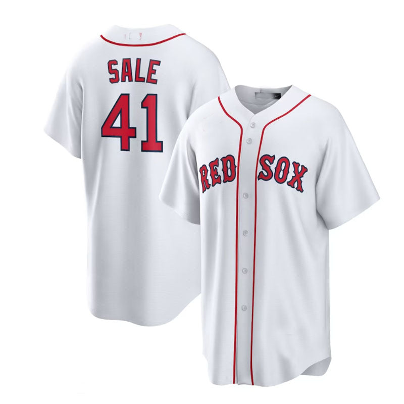 Boston Red Sox #41 Chris Sale Home Replica Player Name Jersey - White Baseball Jerseys