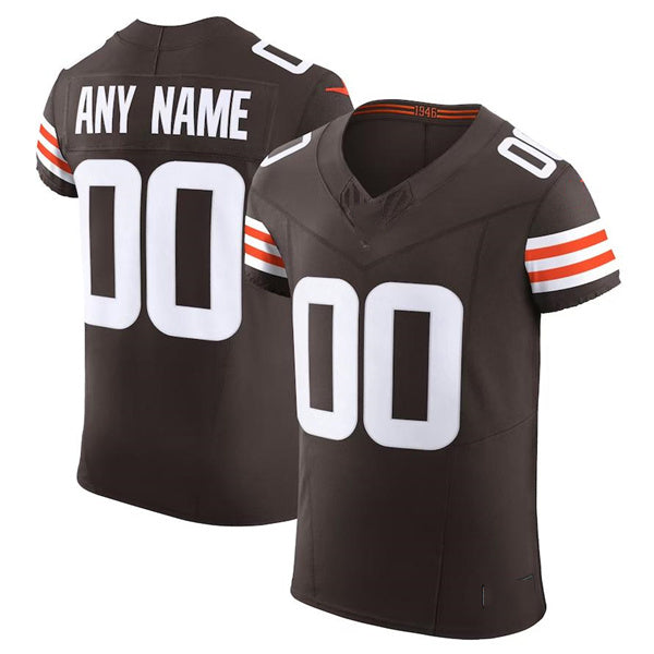 Custom C.Browns Brown Scarlet Vapor F.U.S.E. Elite Jersey Stitched American Football Jerseys