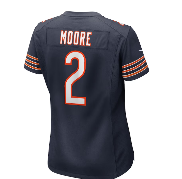 C.Bears #2 D.J. Moore Game Jersey Stitched American Football Jerseys