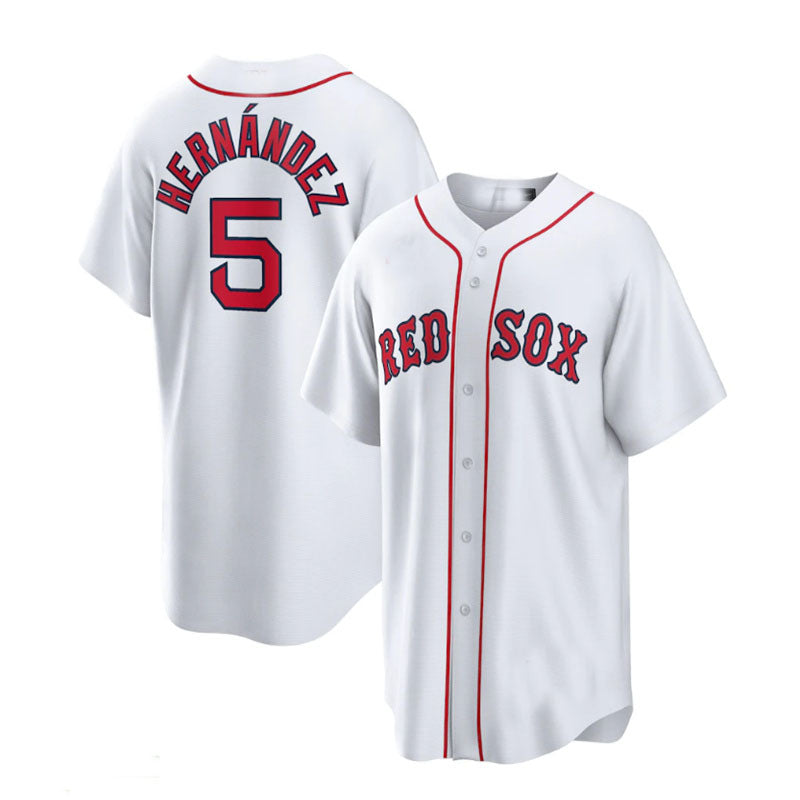 Boston Red Sox #5 Enrique Hernandez Home Official Replica Player Jersey - White Baseball Jerseys