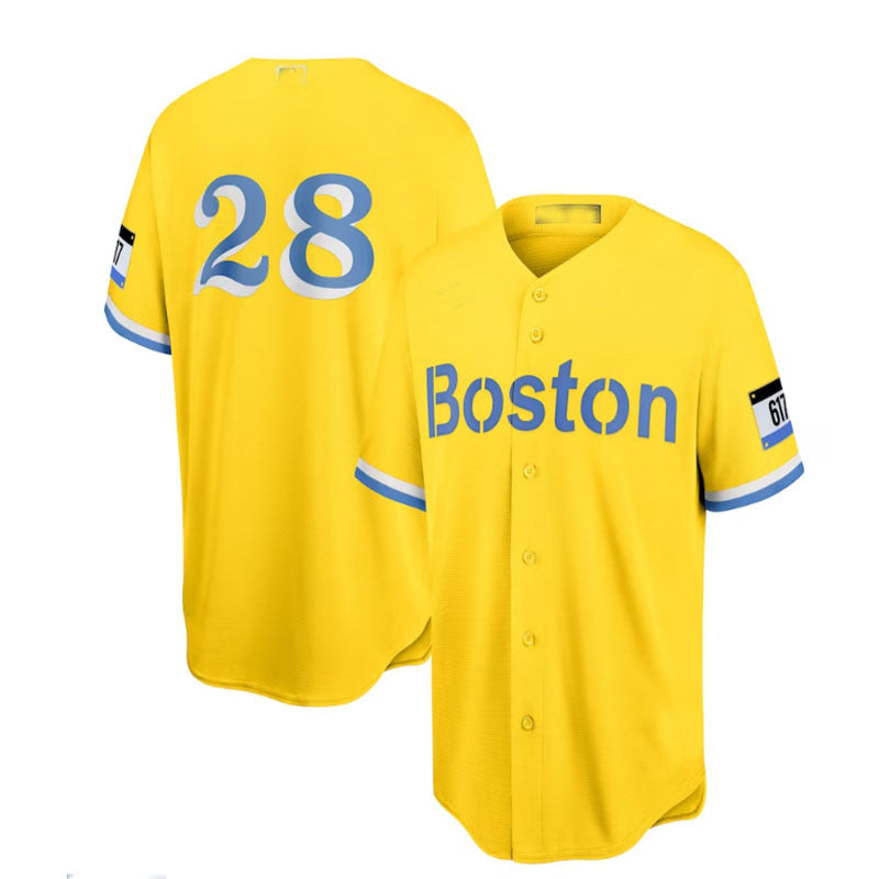 Boston Red Sox #28 J.D. Martinez City Connect Replica Player Jersey - Gold Baseball Jerseys