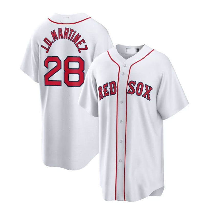 Boston Red Sox #28 J.D. Martinez Home Replica Player Name Jersey - White Baseball Jerseys