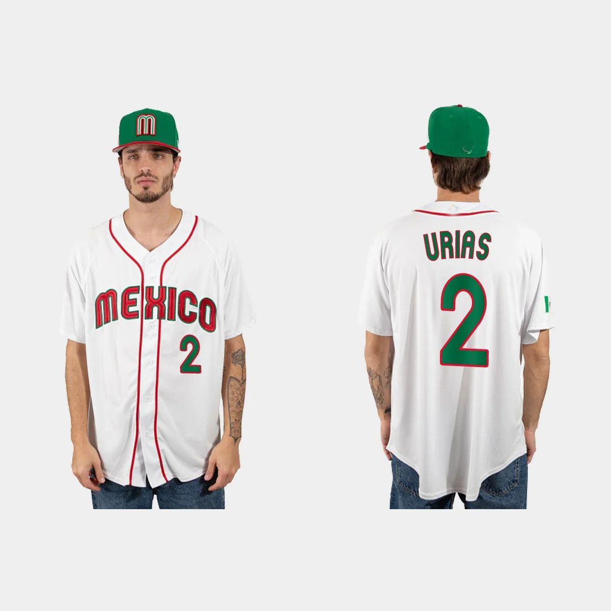 #2 LUIS URIAS MEXICO BASEBALL 2023 WORLD BASEBALL CLASSIC JERSEY ¡§C WHITE Stitches Baseball Jerseys