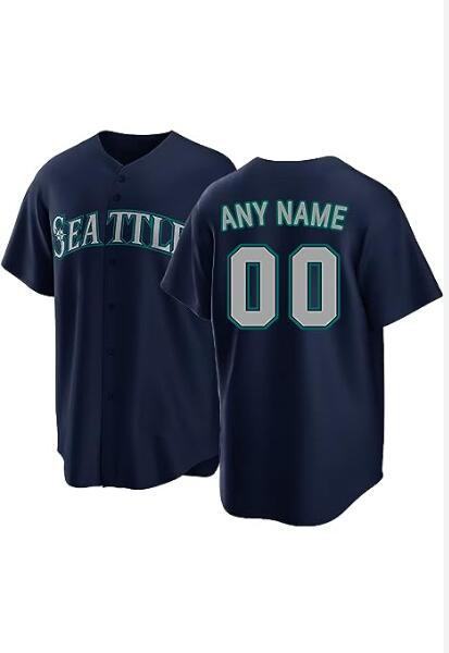 Baseball Jerseys Custom Seattle Mariners Majestic Athletic Navy Blue Alternate Custom Replica Jersey