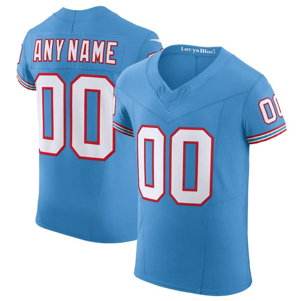 Custom T.Titans Light Blue Scarlet Vapor F.U.S.E. Elite Jersey Stitched American Football Jerseys