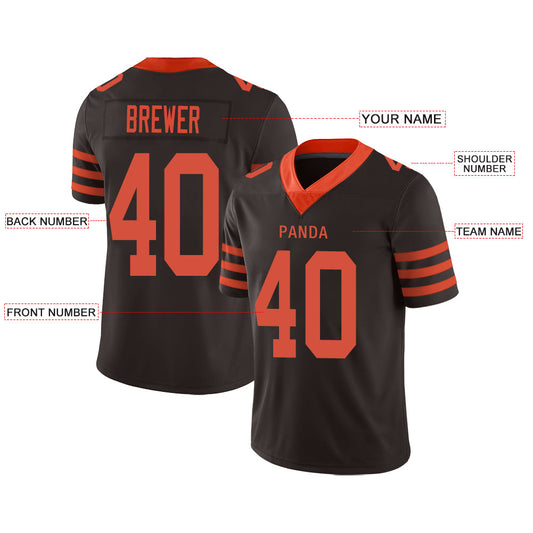Custom C.Brown Stitched American Football Jerseys Personalize Birthday Gifts Brown Jersey
