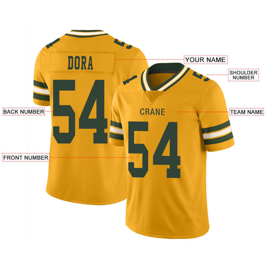 Custom GB.Packers Stitched American Football Jerseys Personalize Birthday Gifts yellow Jersey