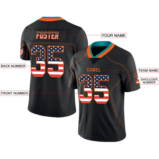Custom M.Dolphins Stitched American Football Jerseys Personalize Birthday Gifts Black Jersey