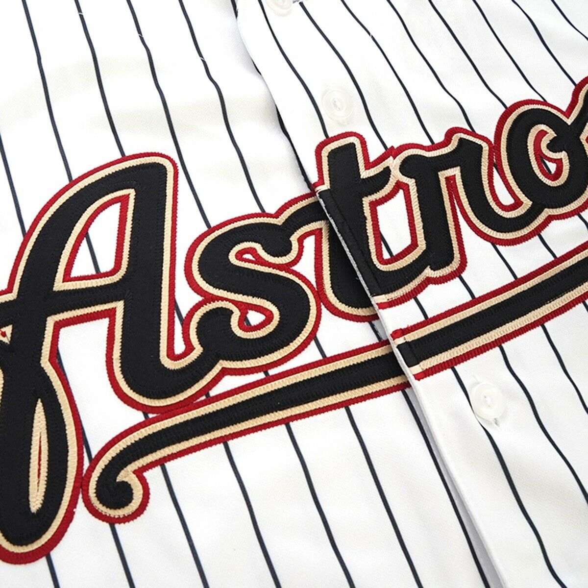 Custom Houston Astros 2012 White Men's Jersey Stitched Black Stripe