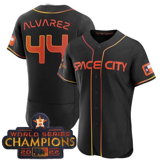 #44 Yordan Alvarez Houston Astros black 2023 SPACE CITY CHAMPIONS FLEX JERSEY ¡§C ALL STITCHED Baseball Jerseys