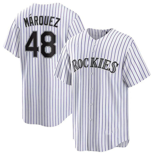 Colorado Rockies #48 Germ¡§¡én M¡§¡érquez White Home Replica Player Name Jersey Baseball Jerseys