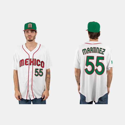 #55 ADRIAN MARTINEZ MEXICO BASEBALL 2023 WORLD BASEBALL CLASSIC JERSEY ¡§C WHITE Stitches Baseball Jerseys
