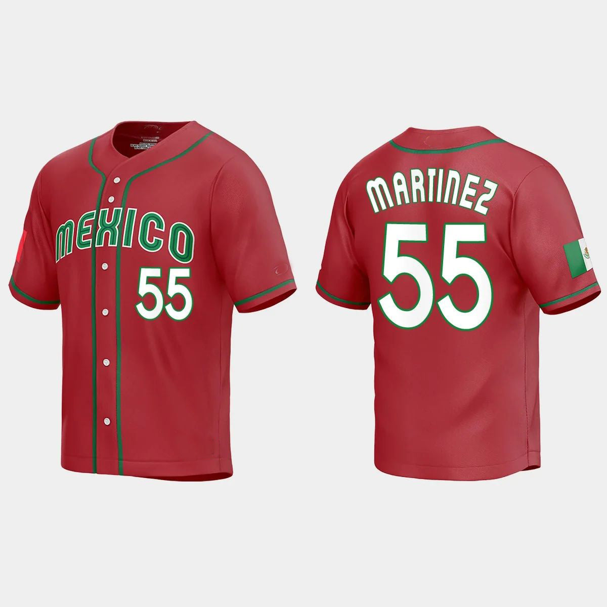 #55 ADRIAN MARTINEZ MEXICO BASEBALL 2023 WORLD BASEBALL CLASSIC REPLICA JERSEY ¡§C RED Stitches Baseball Jerseys