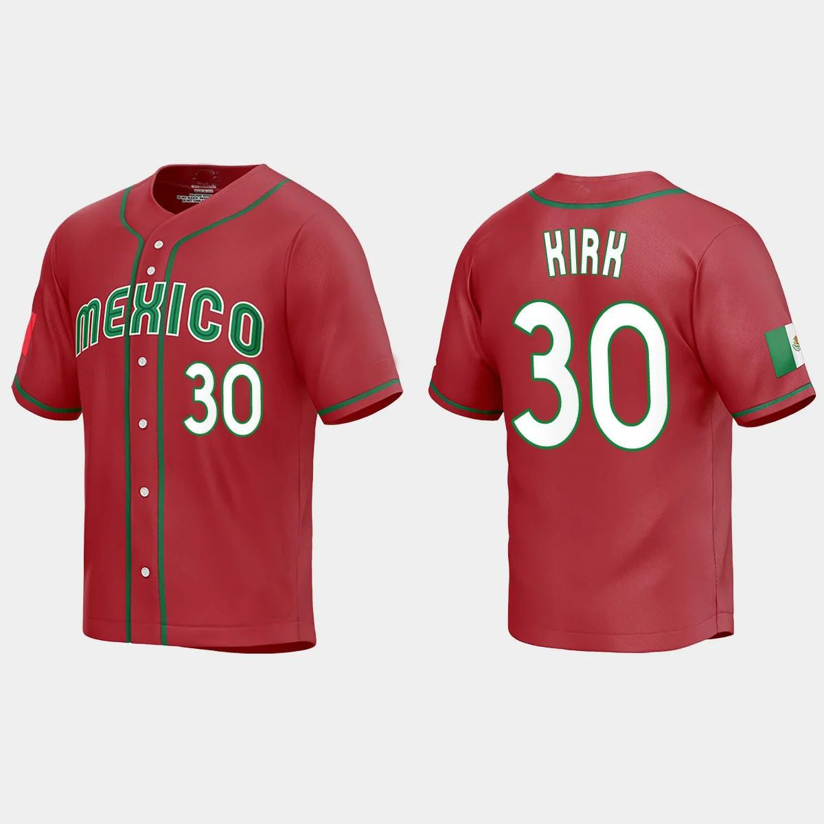 #30 ALEJANDRO KIRK MEXICO BASEBALL 2023 WORLD BASEBALL CLASSIC REPLICA JERSEY ¡§C RED Stitches Baseball Jerseys