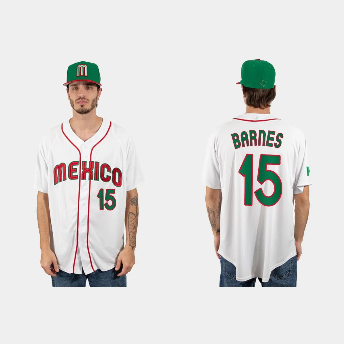 #15 AUSTIN BARNES MEXICO BASEBALL 2023 WORLD BASEBALL CLASSIC JERSEY ¡§C WHITE Stitches Baseball Jerseys