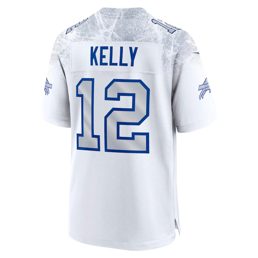 B.Bills #12 Jim Kelly 2025 Rivalries Collection Retired Player Game Jersey-PUHICS - White Football Stitched American Jersey-PUHICSS
