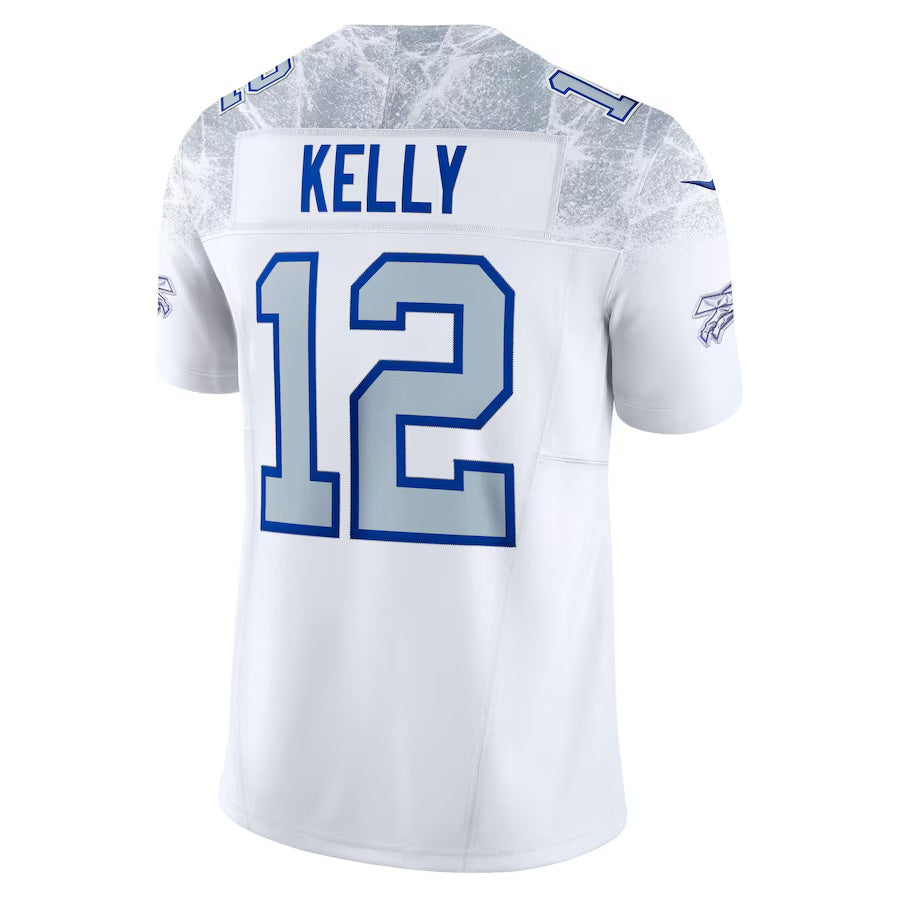 B.Bills #12 Jim Kelly 2025 Rivalries Collection Retired Player Limited Jersey-PUHICS - White Football Stitched American Jersey-PUHICSS