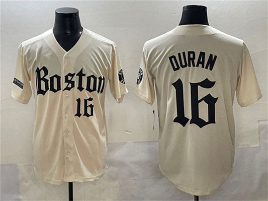 Boston Red Sox #16 Jarren Duran Cream Gothic Vapor Limited Stitched Baseball Jersey