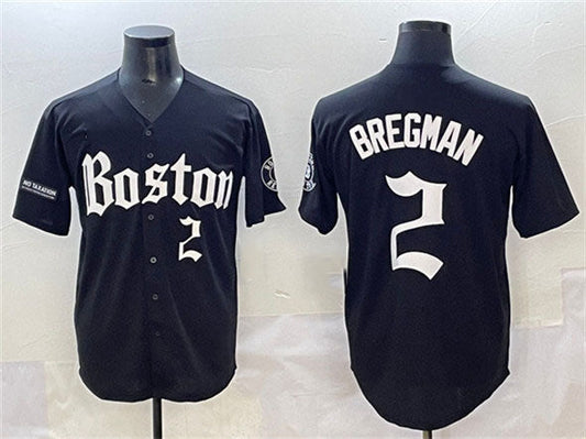 Boston Red Sox #2 Alex Bregman Black Gothic Vapor Limited Stitched Baseball Jersey