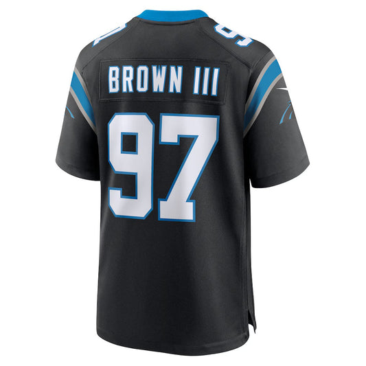 C.Panthers #97 Bobby Brown III Black Team Game Stitched American Football Jerseys