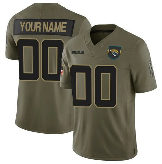Custom J.Jaguars Active Player Olive 2025 F.U.S.E. Salute to Service Limited Stitched Football Jersey