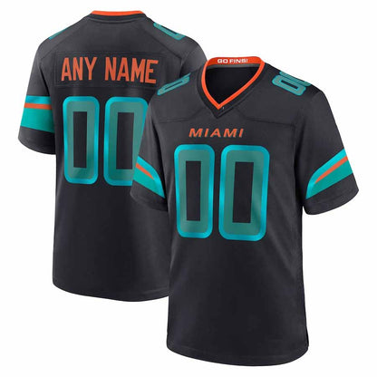 Custom M.Dolphins 2025 Rivalries Collection Game Jersey-PUHICS - Pitch Blue Football Stitched Jersey-PUHICS