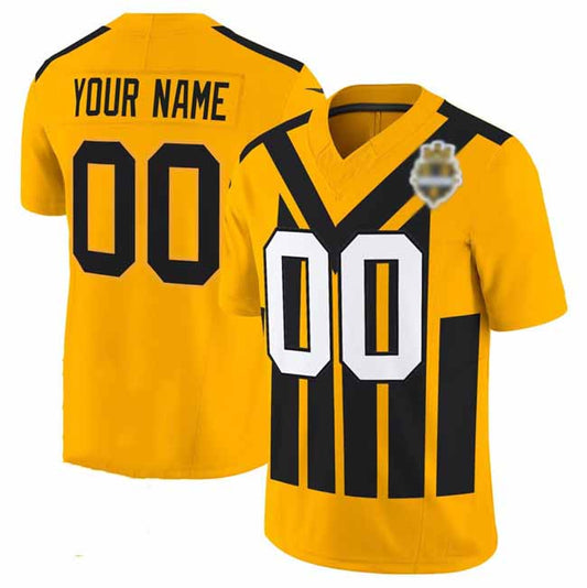 Custom P.Steelers Active Player Gold 1933 F.U.S.E. Throwback Alternate Football Stitched Jersey