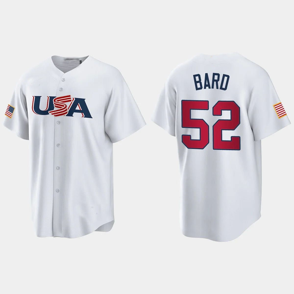 #52 DANIEL BARD COLORADO ROCKIES 2023 WORLD BASEBALL CLASSIC USA REPLICA JERSEY ¡§C WHITE Stitches Baseball Jerseys