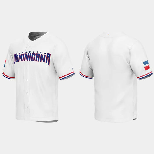 DOMINICAN REPUBLIC BASEBALL 2023 WORLD BASEBALL CLASSIC JERSEY ¡§C WHITE Stitches Baseball Jerseys