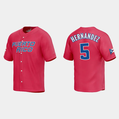 #5 ENRIQUE HERNANDEZ WORLD BASEBALL CLASSIC 2023 WORLD BASEBALL CLASSIC JERSEY ¡§C RED Stitches Baseball Jerseys
