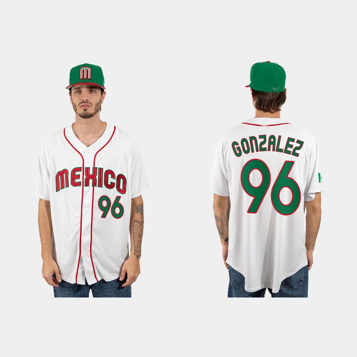 #96 FELIPE GONZALEZ MEXICO BASEBALL 2023 WORLD BASEBALL CLASSIC JERSEY ¡§C WHITE Stitches Baseball Jerseys