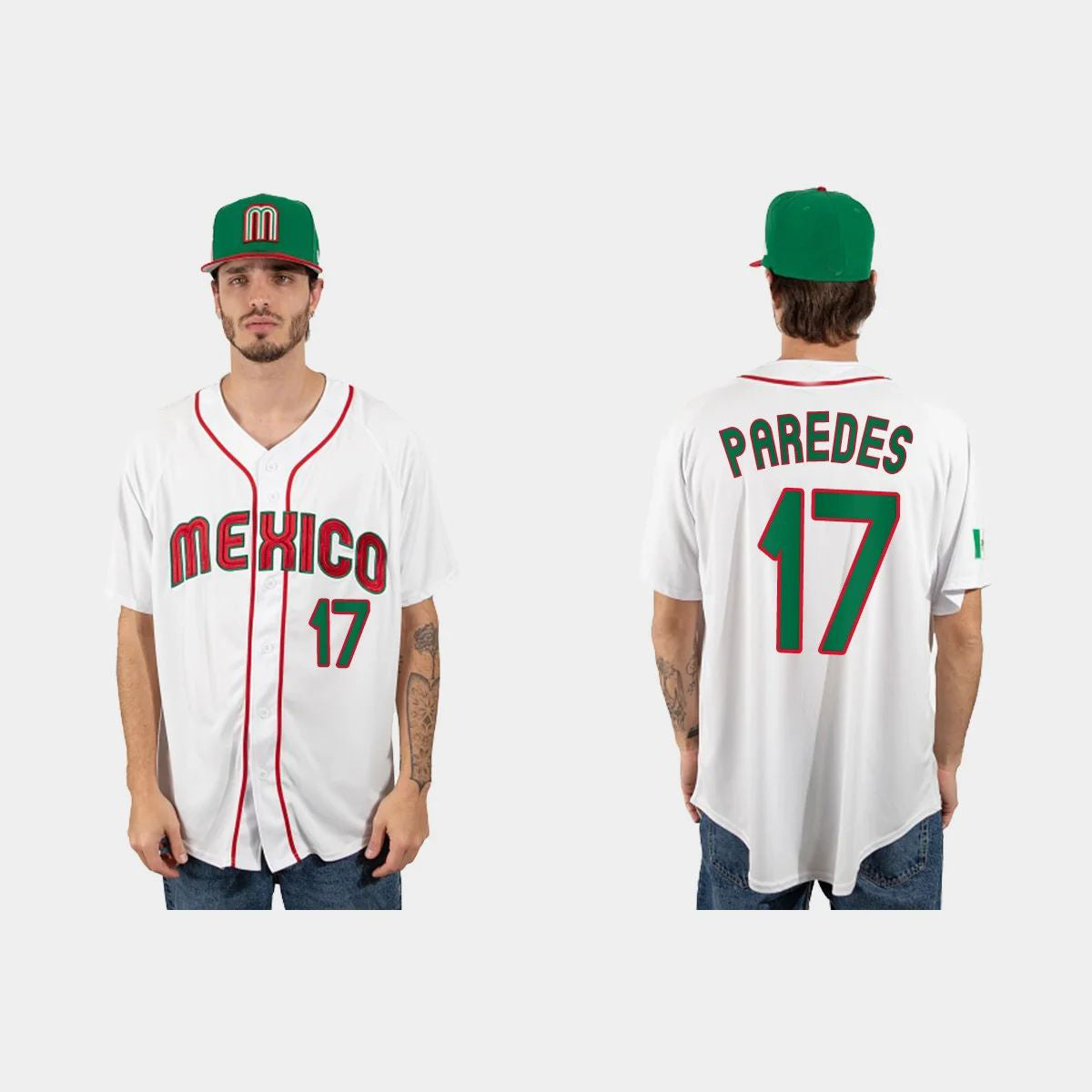 #17 ISAAC PAREDES MEXICO BASEBALL 2023 WORLD BASEBALL CLASSIC JERSEY ¡§C WHITE Stitches Baseball Jerseys