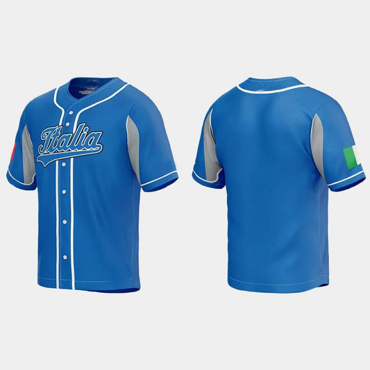 ITALY BASEBALL 2023 WORLD BASEBALL CLASSIC JERSEY ¡§C ROYAL Stitches Baseball Jerseys