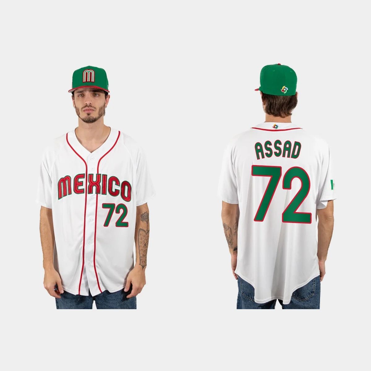 #72 JAVIER ASSAD MEXICO BASEBALL 2023 WORLD BASEBALL CLASSIC JERSEY ¡§C WHITE Stitches Baseball Jerseys