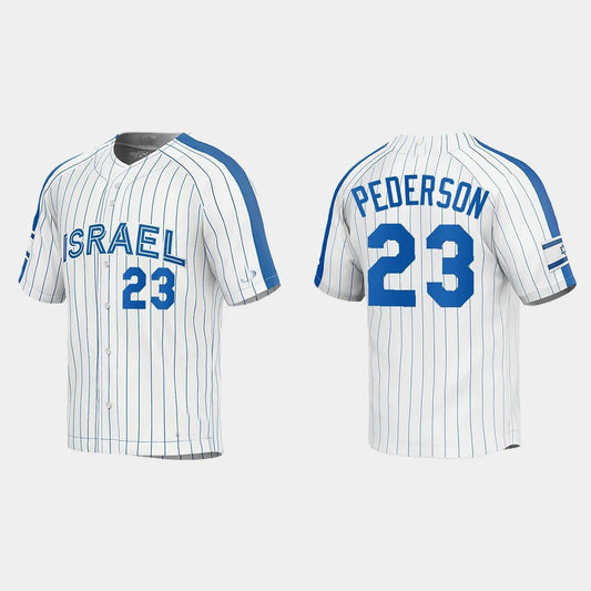#23 JOC PEDERSON ISRAEL BASEBALL 2023 WORLD BASEBALL CLASSIC JERSEY ¡§C WHITE Stitches Baseball Jerseys
