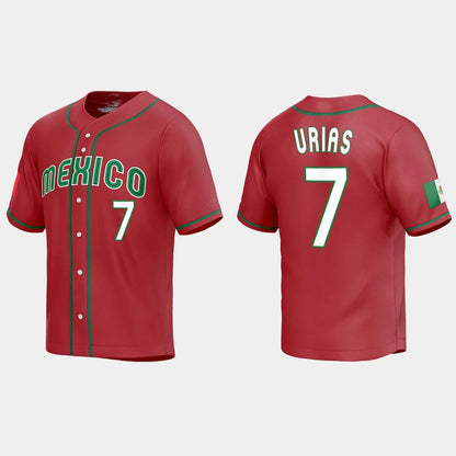 #7 JULIO URIAS MEXICO BASEBALL 2023 WORLD BASEBALL CLASSIC JERSEY ¡§C WHITE Stitches Baseball Jerseys
