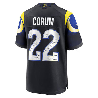 LA.Rams #22 Blake Corum 2025 Rivalries Collection Game Jersey-PUHICS - Midnight Blue Stitched American Football Jersey-PUHICSS