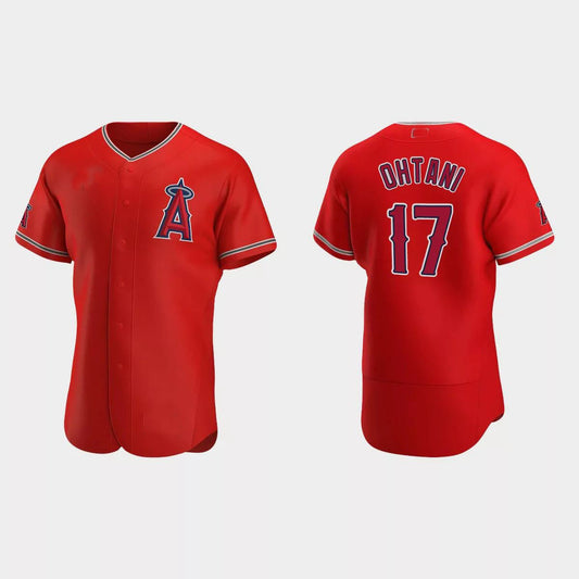 Los Angeles Angels #17 Shohei Ohtani 2020 Alternate Authentic Team Logo Jersey ¡§C Red Men Youth Women Baseball Jerseys