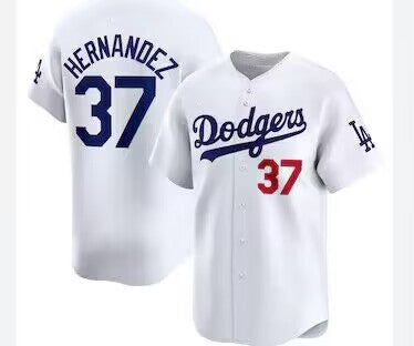 Los Angeles Dodgers #37 Teoscar Hern¨¢ndez 2024 World Tour Seoul Series Home Limited Player Jersey - White Stitches Baseball Jerseys