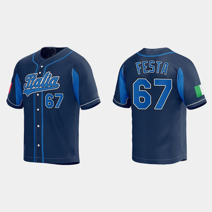 #67 MATT FESTA WORLD BASEBALL CLASSIC 2023 WORLD BASEBALL CLASSIC JERSEY ¡§C NAVY Stitches Baseball Jerseys