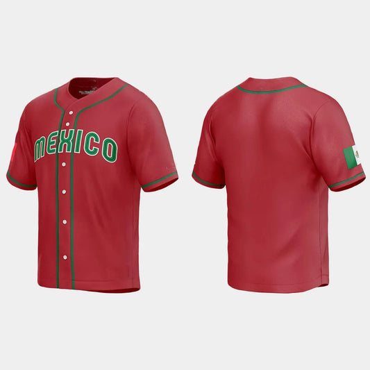 MEXICO BASEBALL 2023 WORLD BASEBALL CLASSIC JERSEY ¡§C RED Stitches Baseball Jerseys