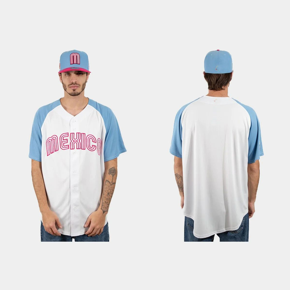 MEXICO BASEBALL 2023 WORLD BASEBALL CLASSIC JERSEY ¡§C WHITE BLUE Stitches Baseball Jerseys