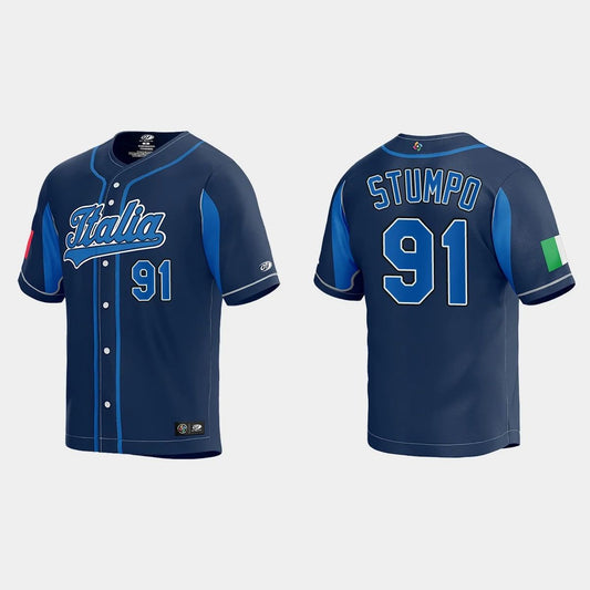 #91 MITCHELL STUMPO WORLD BASEBALL CLASSIC 2023 WORLD BASEBALL CLASSIC JERSEY ¡§C NAVY Stitches Baseball Jerseys