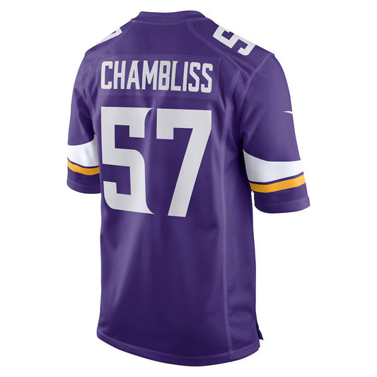 MN.Vikings #57 Chaz Chambliss Purple Team Game Stitched American Football Jerseys