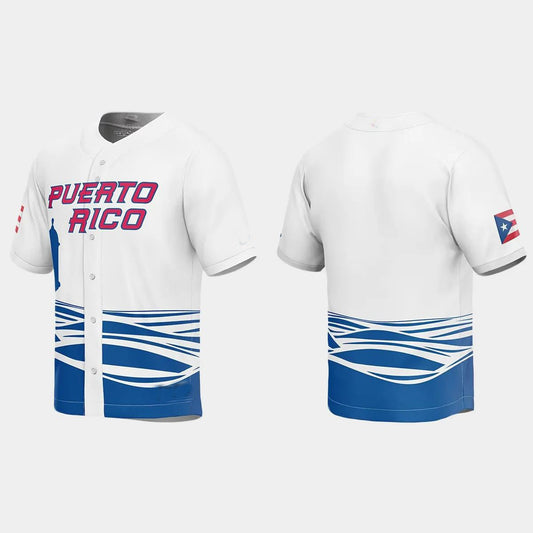 PUERTO RICO BASEBALL 2023 WORLD BASEBALL CLASSIC JERSEY ¡§C WHITE Stitches Baseball Jerseys