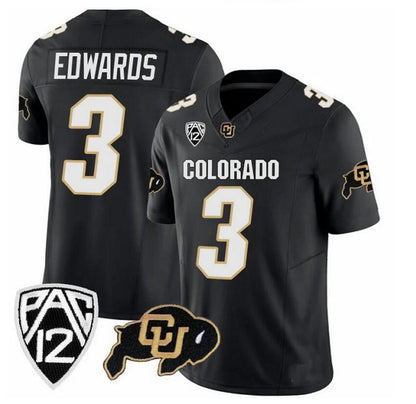#3 EDWAROS C.Buffaloes Original Retro Brand NIL Football Player Jersey ¨C Black Stitched American College Jerseys
