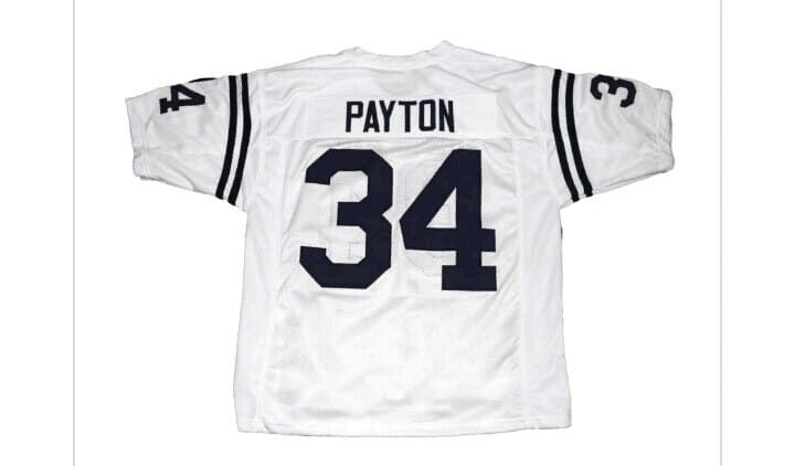 J.State white and navy blue #34 Walter Payton college jersey